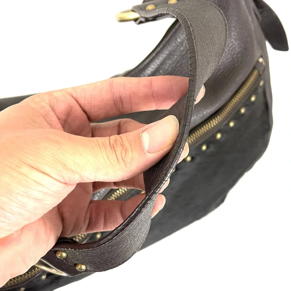Aqua Madonna Calf Hair Leather Hobo Shoulder Bag